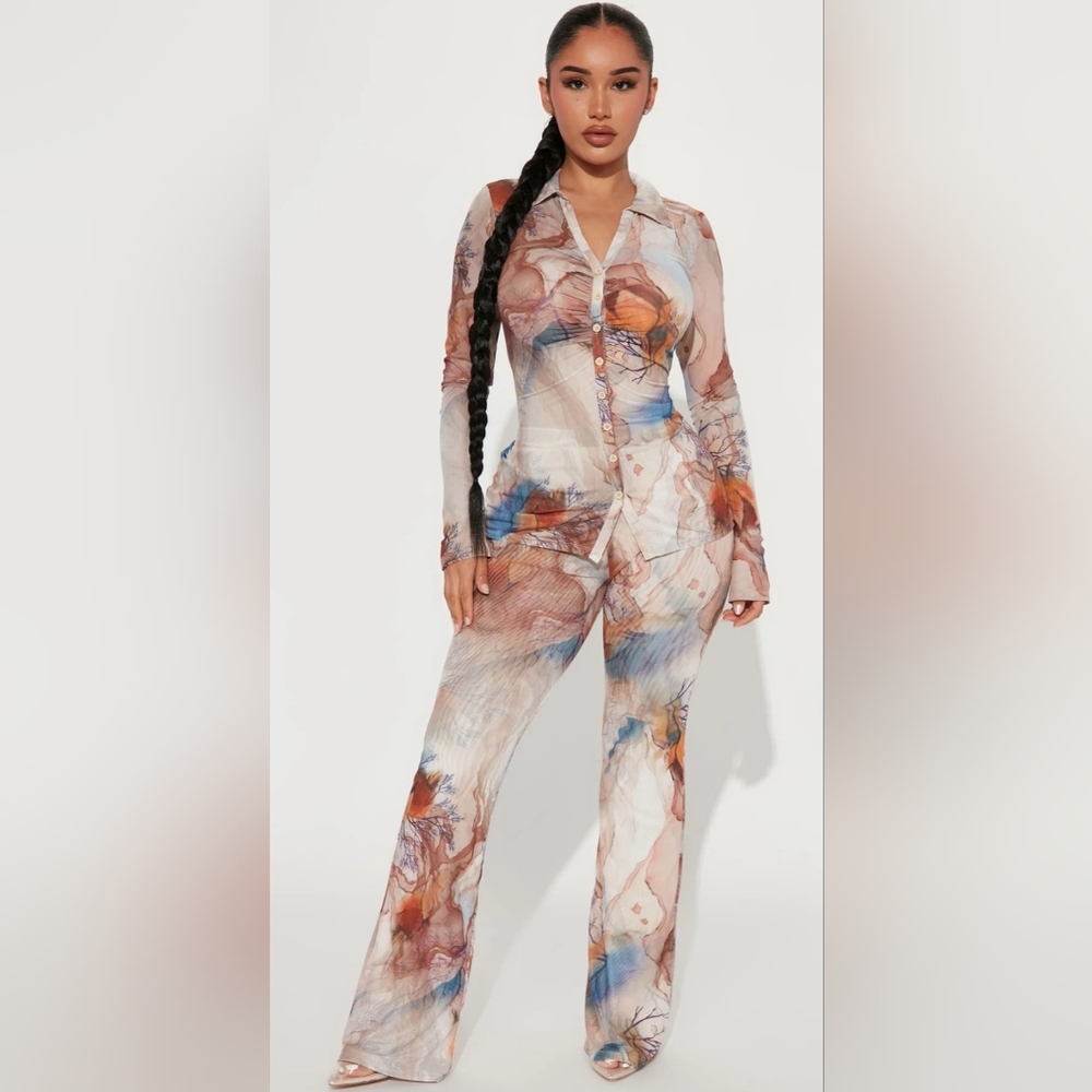 Fashion Nova Multicolor Abstract Jumpsuit